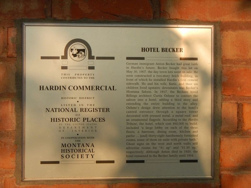 Hotel Becker Marker image. Click for full size.