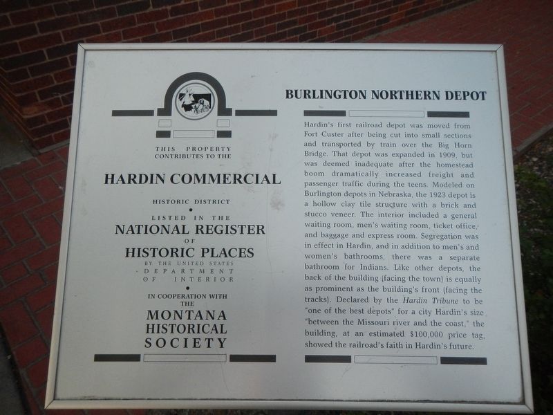 Burlington Northern Depot Marker image. Click for full size.