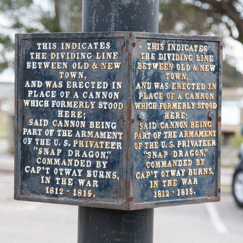 Dividing Line Between Old & New Town Marker. Click for full size. Dividing Line Between Old & New Town Marker image. Click for full size.