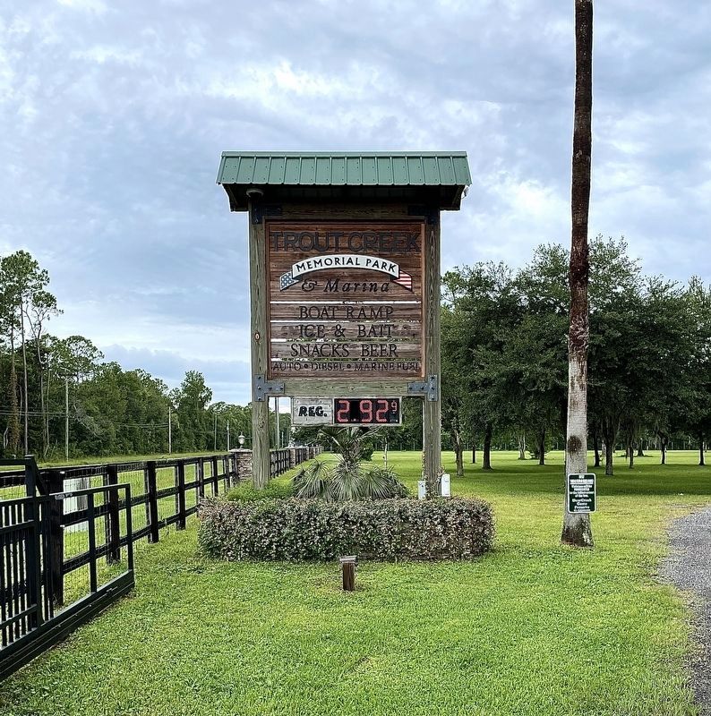 Trout Creek Memorial Park and Marina Sign image. Click for full size.