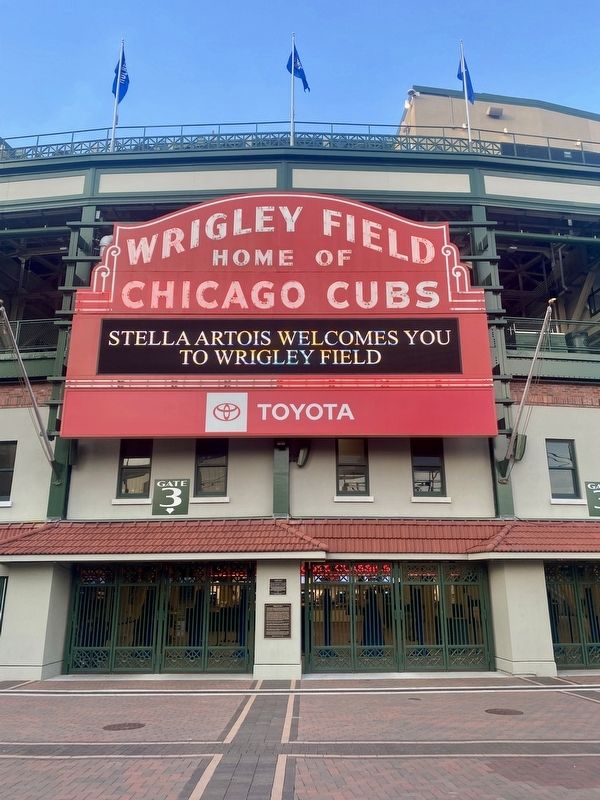 Wrigley Field Marker - wide view image. Click for full size.