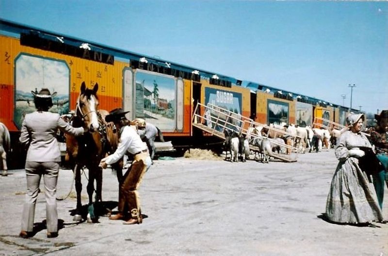 Montana's 1964 Territorial Centennial Train and Marker. Click for full size. Montana's 1964 Territorial Centennial Train and Marker image. Click for full size.