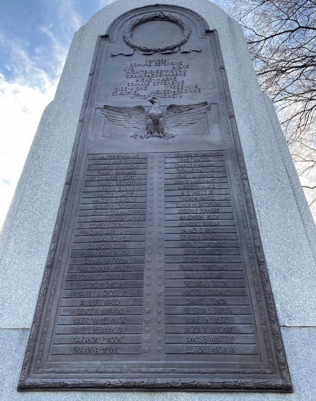 Peace Triumphant Memorial - battle sites/names of the fallen side image. Click for full size.