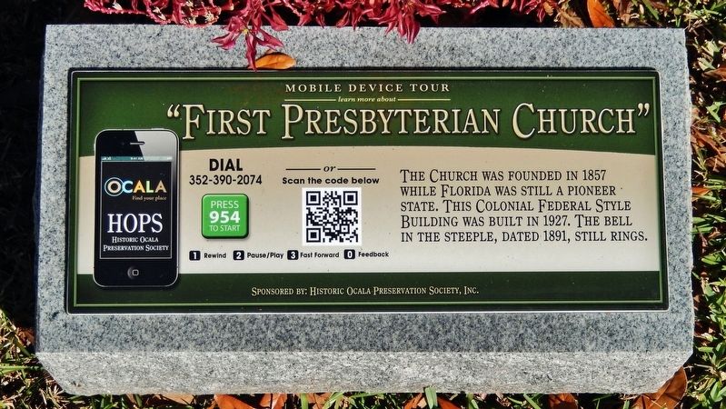 First Presbyterian Church Marker image. Click for full size.