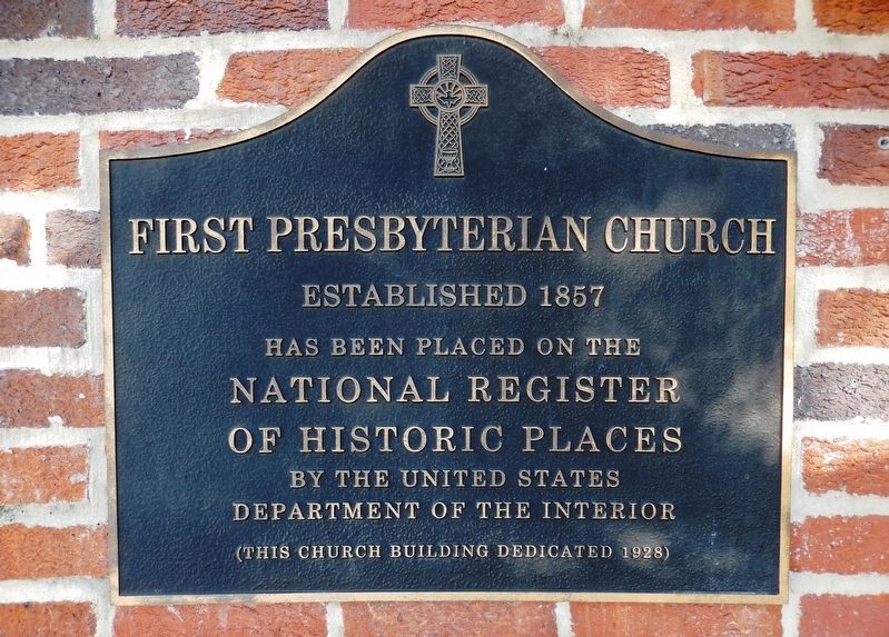 National Register of Historic Places Marker<br>(<i>mounted near church entrance</i>) image. Click for full size.