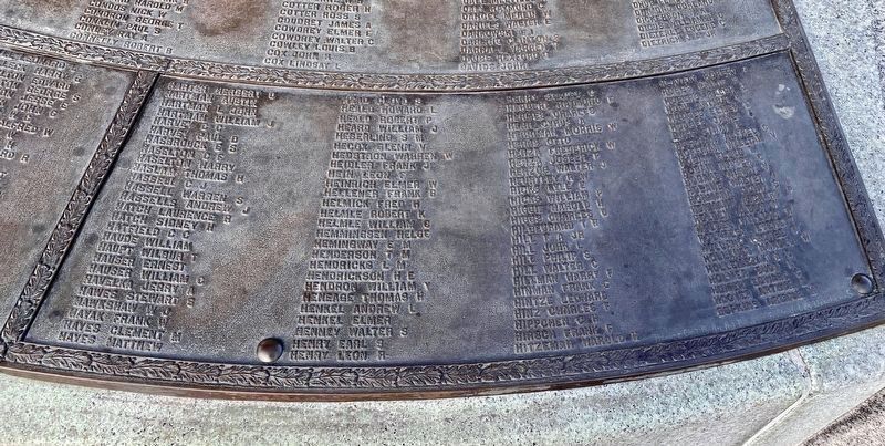 Peace Triumphant Memorial - Honor Roll, H section image. Click for full size.