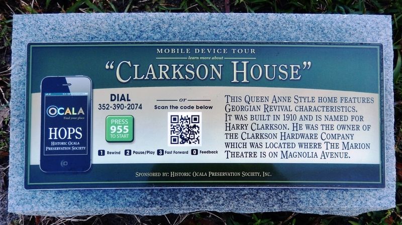 Clarkson House Marker image. Click for full size.
