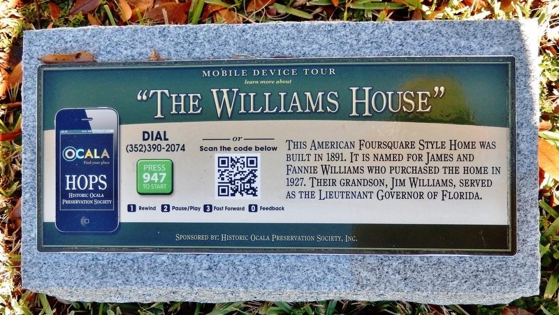 The Williams House Marker image. Click for full size.