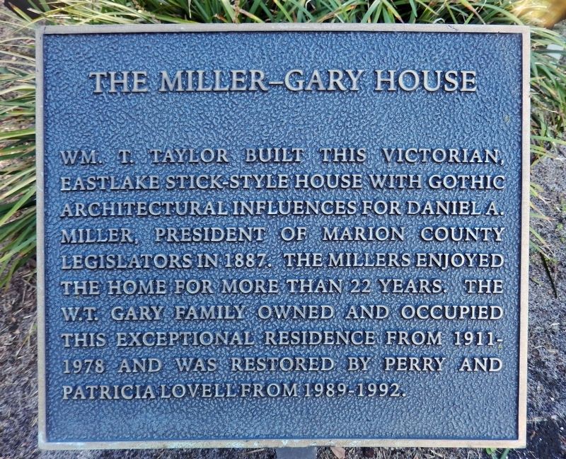 The Miller-Gary House Marker image. Click for full size.