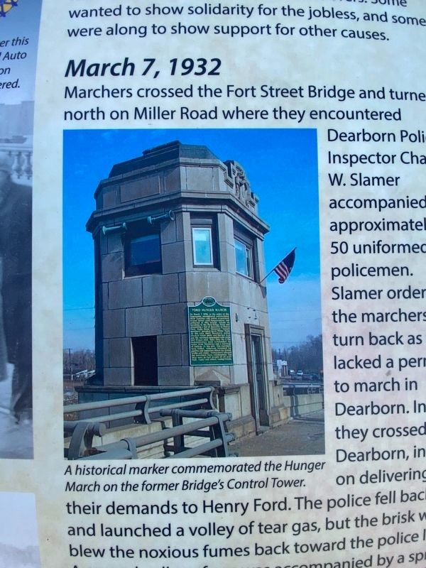 The Ford Hunger March Marker Detail image. Click for full size.