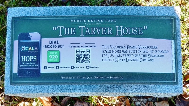 The Tarver House Marker image. Click for full size.