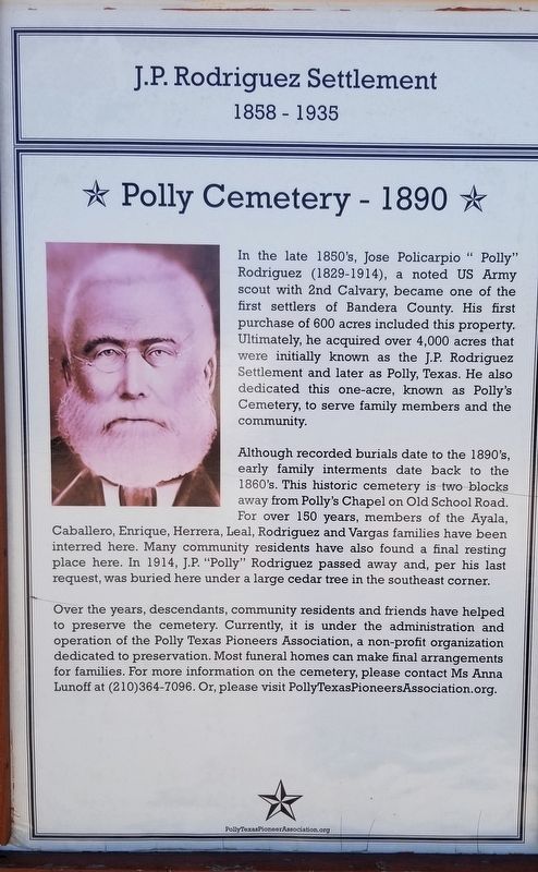 Polly Cemetery - 1890 Marker image. Click for full size.