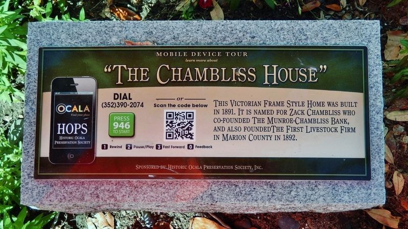 The Chambliss House Marker image. Click for more information.
