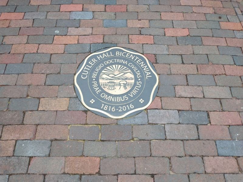 A nearby Cutler Hall Centennial Tablet. Click for full size. A nearby Cutler Hall Centennial Tablet image. Click for full size.