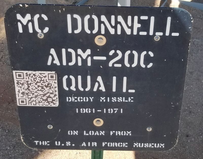 Mc Donnell ADM-20C Quail Decoy Missile Marker image. Click for full size.