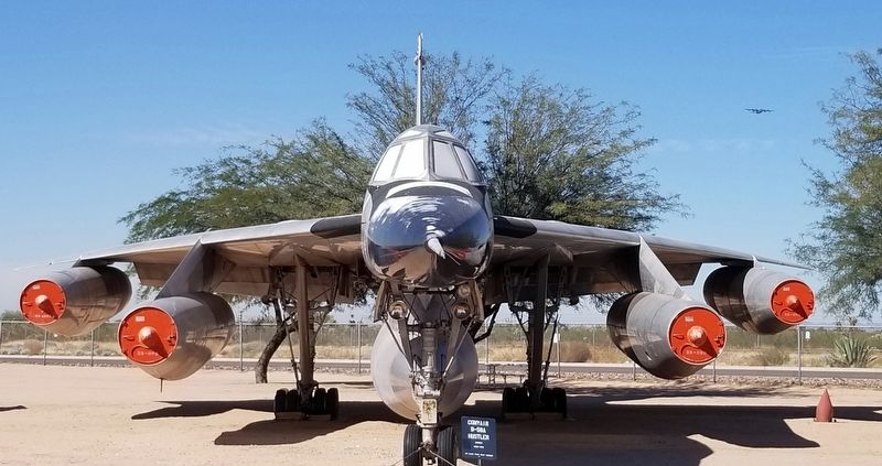 Front view of the Convair B-58A Hustler and Marker image. Click for full size.