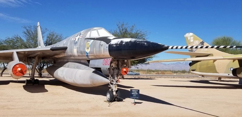 Side view of the Convair B-58A Hustler and Marker image. Click for full size.