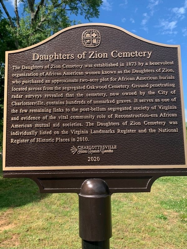 Daughters of Zion Cemetery Marker image. Click for full size.