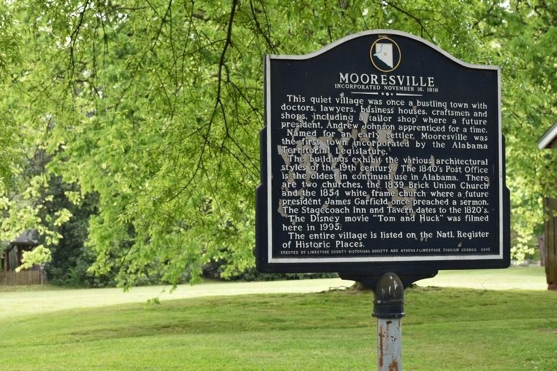 A related nearby marker - Mooresville Incorporated November 16, 1818 image. Click for full size.
