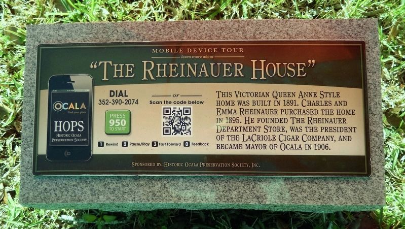 The Rheinauer House Marker image. Click for more information.
