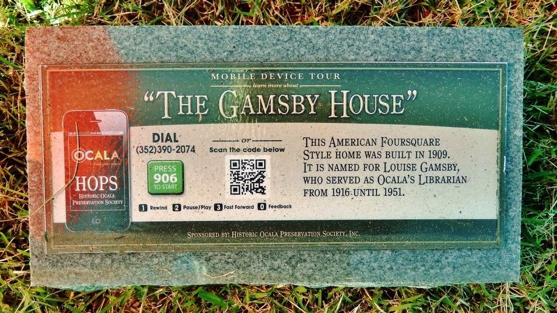 The Gamsby House Marker image. Click for full size.
