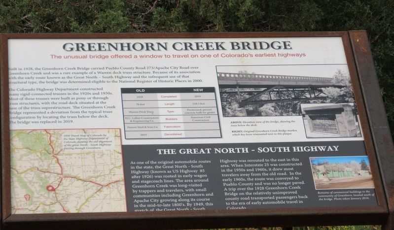 Greenhorn Creek Bridge Marker. Click for full size. Greenhorn Creek Bridge Marker image. Click for full size.