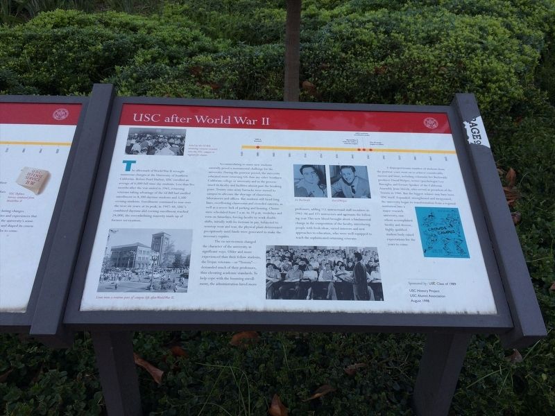 USC after World War II Marker. Click for full size. USC after World War II Marker image. Click for full size.