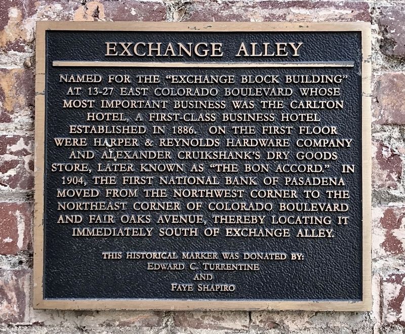 Exchange Alley Marker. Click for full size. Exchange Alley Marker image. Click for full size.