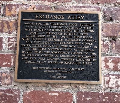 Exchange Alley Marker image. Click for full size.