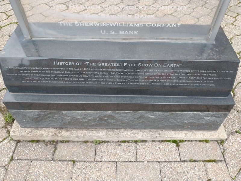 History of "The Greatest Free Show On Earth" Marker. Click for full size. History of "The Greatest Free Show On Earth" Marker image. Click for full size.