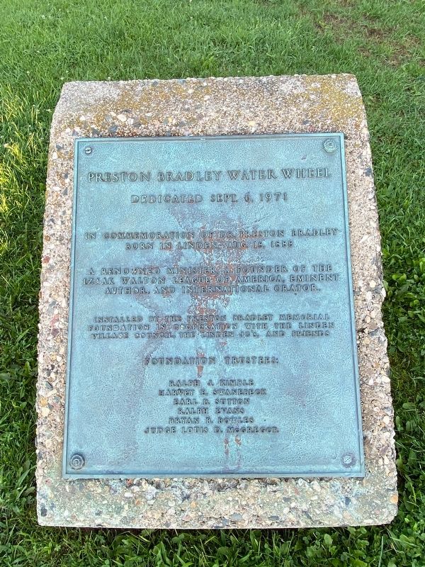 Preston Bradley Water Wheel Marker image. Click for full size.