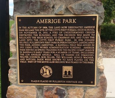 Amerige Park Marker image. Click for full size.