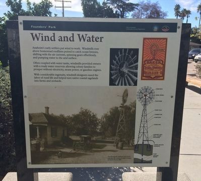 Wind and Water / Anaheim Agriculture Marker. Click for full size. Wind and Water / Anaheim Agriculture Marker image. Click for full size.