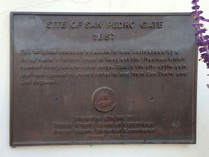 San Pedro Gate Marker image. Click for full size.