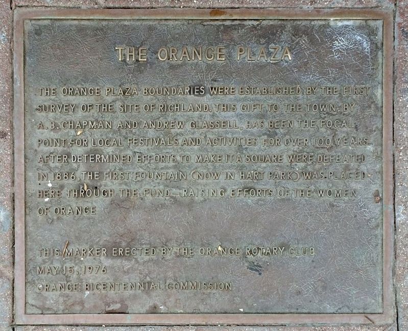 The Orange Plaza Marker image. Click for full size.