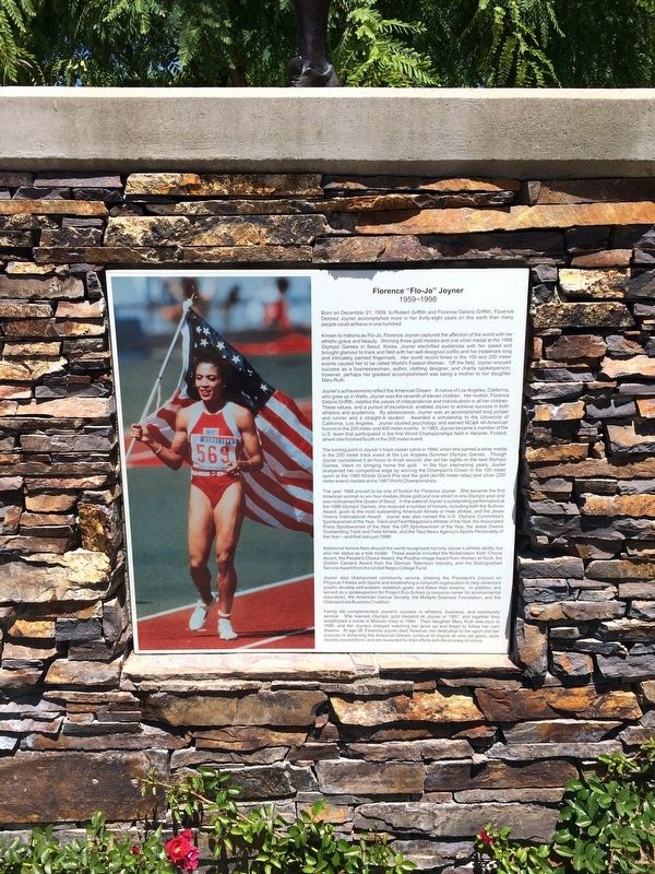 Florence "Flo-Jo" Joyner Memorial. Click for full size. Florence "Flo-Jo" Joyner Memorial image. Click for full size.