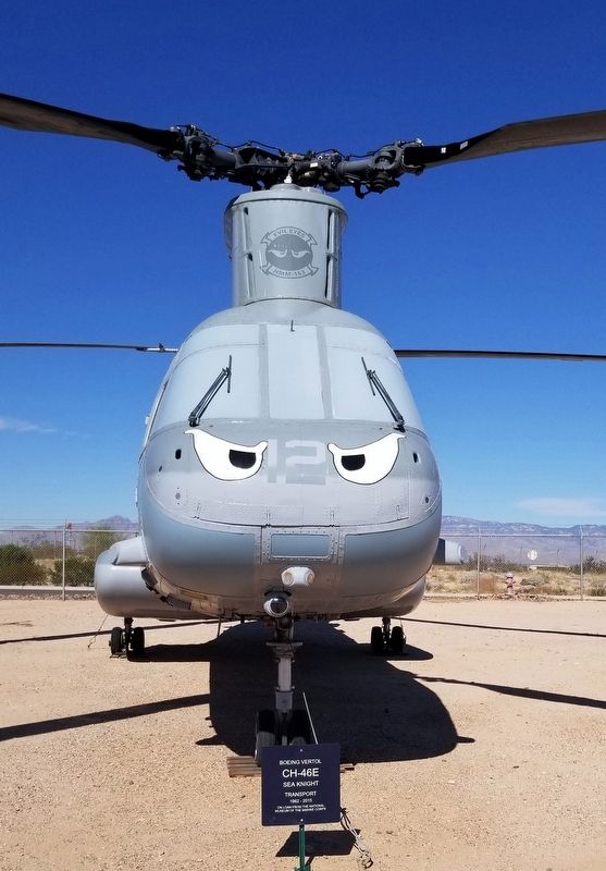 The front of the Boeing Vertol CH-46E Sea Knight and Marker. Click for full size. The front of the Boeing Vertol CH-46E Sea Knight and Marker image. Click for full size.
