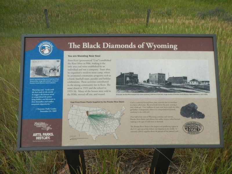 The Black Diamonds of Wyoming Marker. Click for full size. The Black Diamonds of Wyoming Marker image. Click for full size.