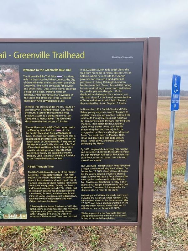Greenville Bike trail - Greenville Trailhead Marker image. Click for full size.