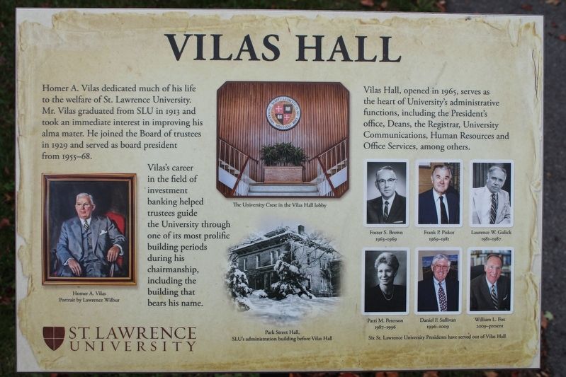 Vilas Hall Marker image. Click for full size.