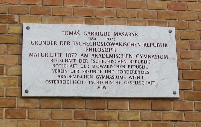 Tom� Garrigue Masaryk Marker image. Click for full size.