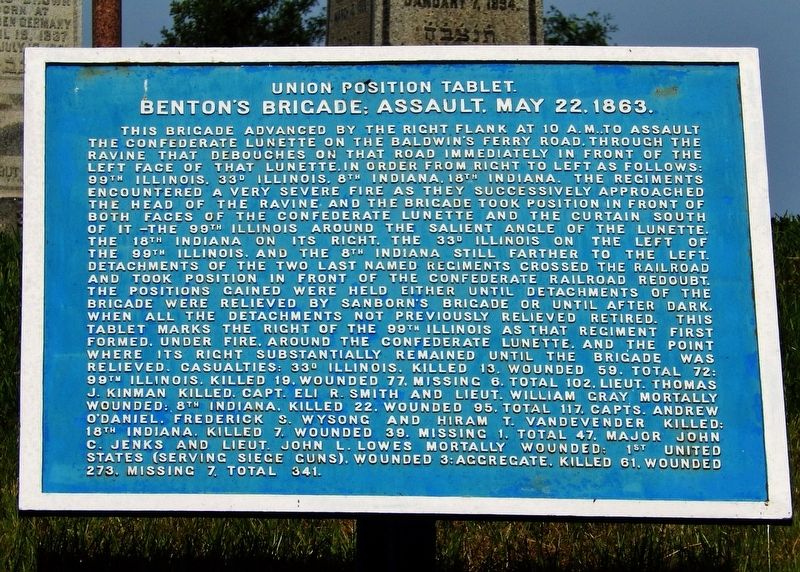 Benton's Brigade: Assault, May 22, 1863 Marker image. Click for full size.
