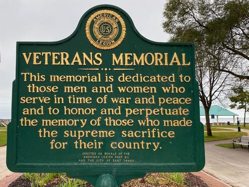East Tawas Veterans Memorial. Click for full size. East Tawas Veterans Memorial image. Click for full size.