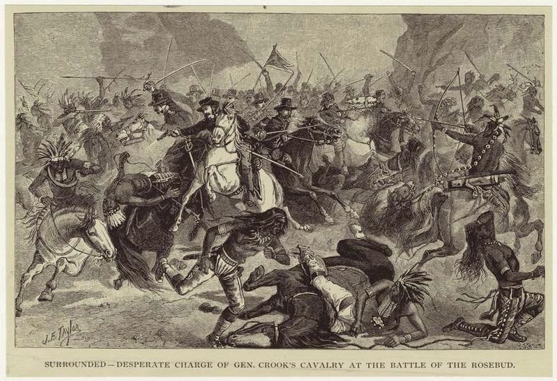 Surrounded--desperate charge of Gen. Crook's cavalry at the Battle of the Rosebud image. Click for full size.