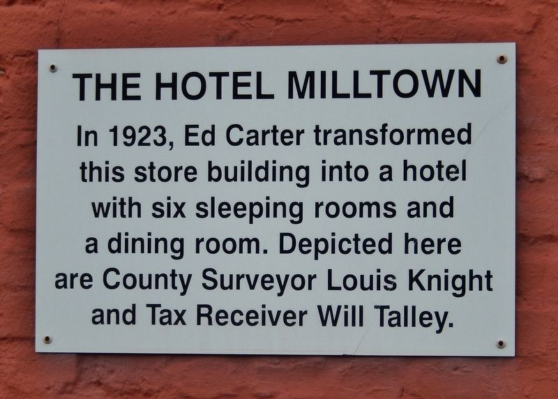 The Hotel Milltown Marker image. Click for full size.