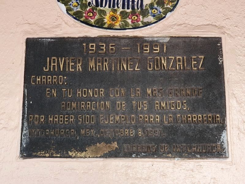 A nearby Javier Martnez Gonzlez Dedicatory Marker image. Click for full size.