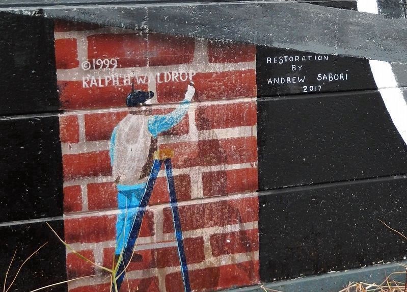 Milltown Air Line Locomotive Mural detail (<i>artists</i>) image. Click for full size.