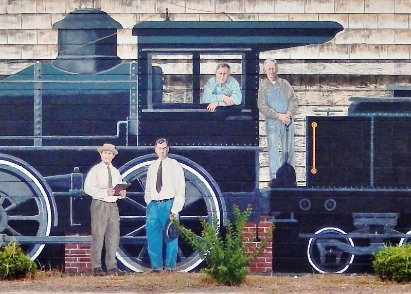 Milltown Air Line Locomotive Mural detail image. Click for full size.