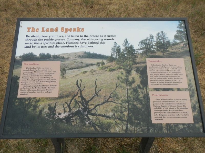 The Land Speaks Marker. Click for full size. The Land Speaks Marker image. Click for full size.