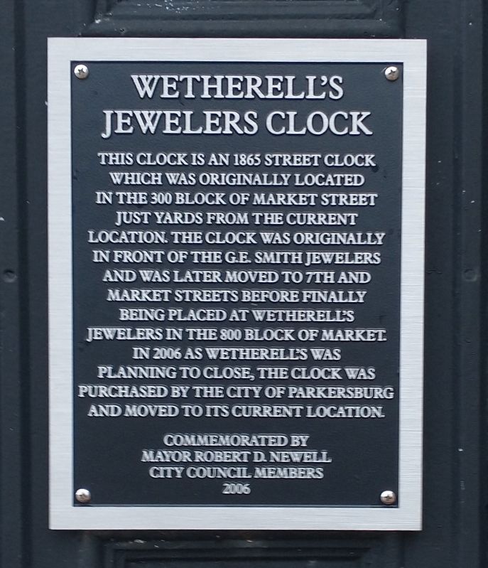 Wetherell's Jewelers Clock Marker image. Click for full size.
